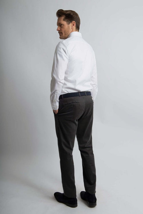 Overhemd slim-fit twill wit