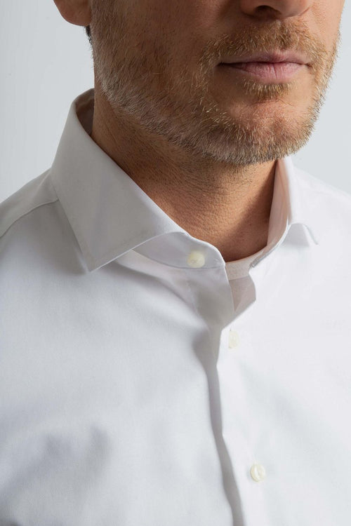Overhemd slim-fit twill wit