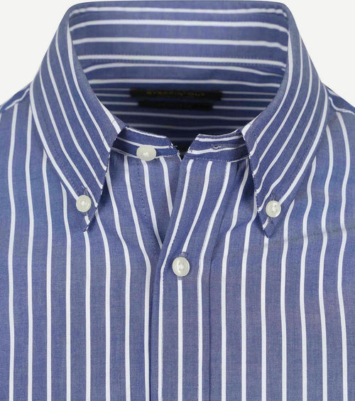 Steppin' Out overhemd streep blauw | Regular-fit