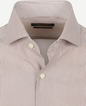 Steppin' Out overhemd streep bruin | Regular-fit