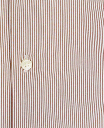 Steppin' Out overhemd streep bruin | Regular-fit