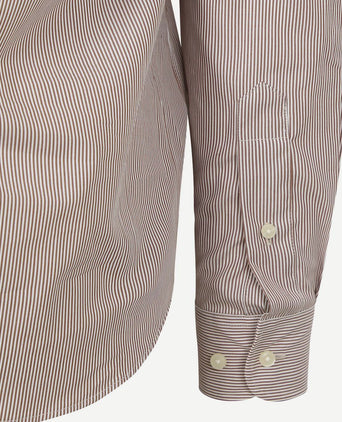 Steppin' Out overhemd streep bruin | Regular-fit