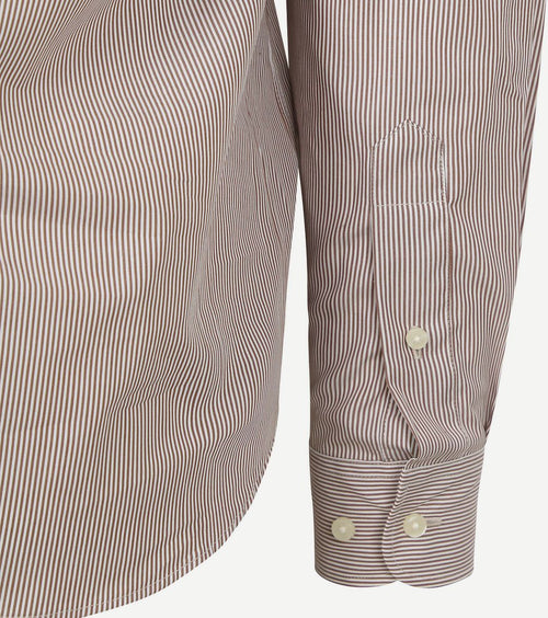 Steppin' Out overhemd streep bruin | Regular-fit
