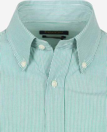 Steppin' Out overhemd streep groen | Regular-fit