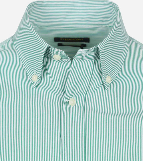 Steppin' Out overhemd streep groen | Regular-fit