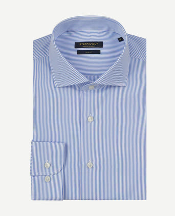 Steppin' Out overhemd slim-fit streep lichtblauw
