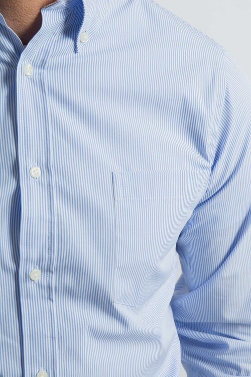 Steppin' Out overhemd streep lichtblauw | Regular-fit