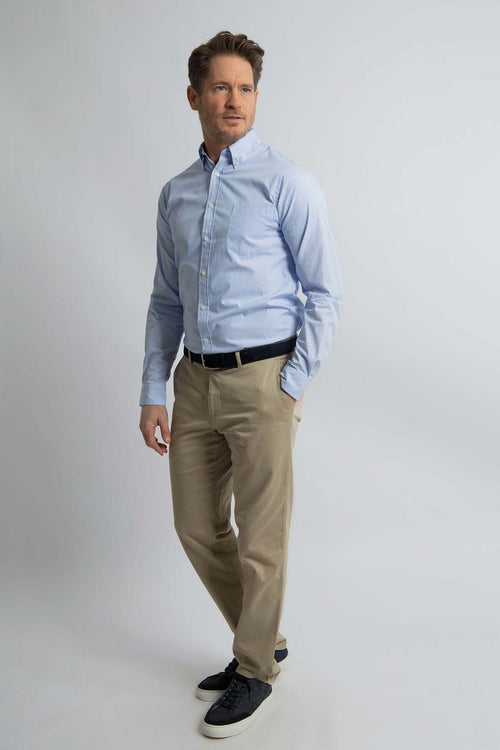 Steppin' Out overhemd streep lichtblauw | Regular-fit