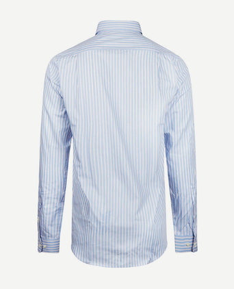 Steppin' Out overhemd streep lichtblauw rood | Regular-fit