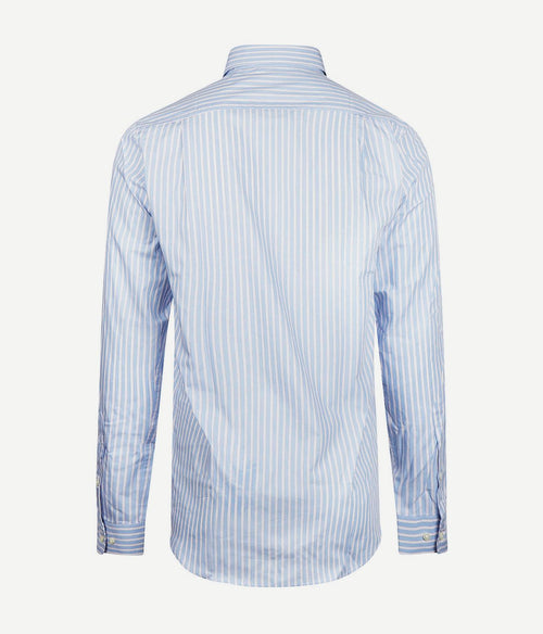 Steppin' Out overhemd streep lichtblauw rood | Regular-fit