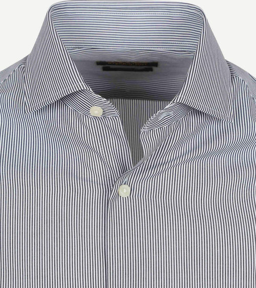 Steppin' Out overhemd streep donkerblauw | Regular-fit
