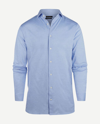 Steppin' Out overhemd stretch piqué lichtblauw | Regular-fit