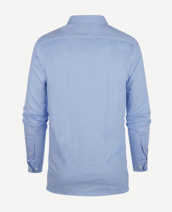 Steppin' Out overhemd stretch piqué lichtblauw | Regular-fit