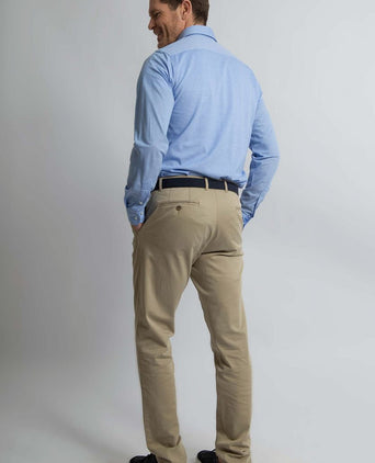 Steppin' Out overhemd stretch piqué lichtblauw | Regular-fit