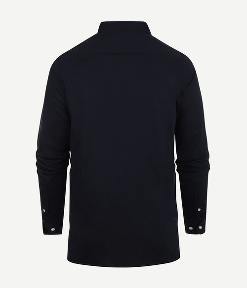 Steppin' Out overhemd stretch piqué donkerblauw | Regular-fit