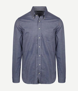 Overhemd twill blauw Overhemd twill blauw
