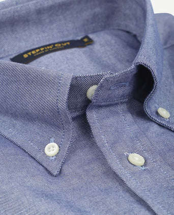 Steppin' Out overhemd twill blauw | Regular-fit