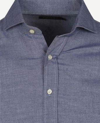 Overhemd twill blauw