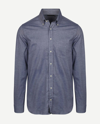 Overhemd twill blauw