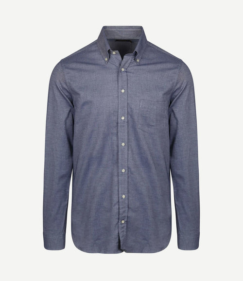 Overhemd twill blauw
