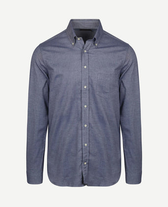Overhemd twill blauw