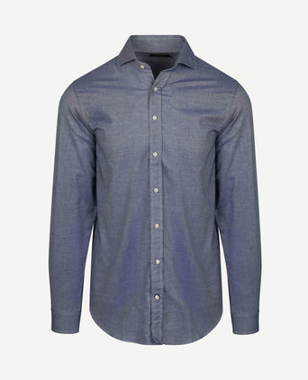 Overhemd twill blauw