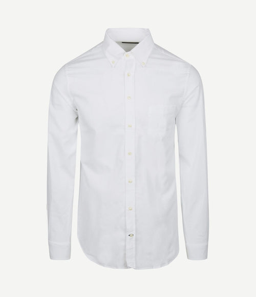 Overhemd twill borstzak wit