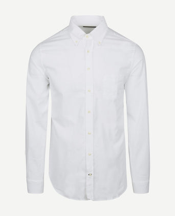Overhemd twill borstzak wit