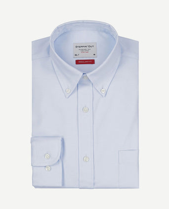 Overhemd twill extra lange mouw lichtblauw