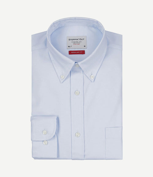 Overhemd twill extra lange mouw lichtblauw