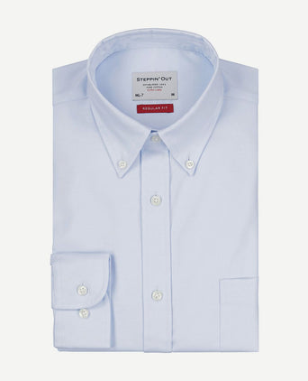 Steppin' Out overhemd twill extra lange mouw lichtblauw | Regular-fit