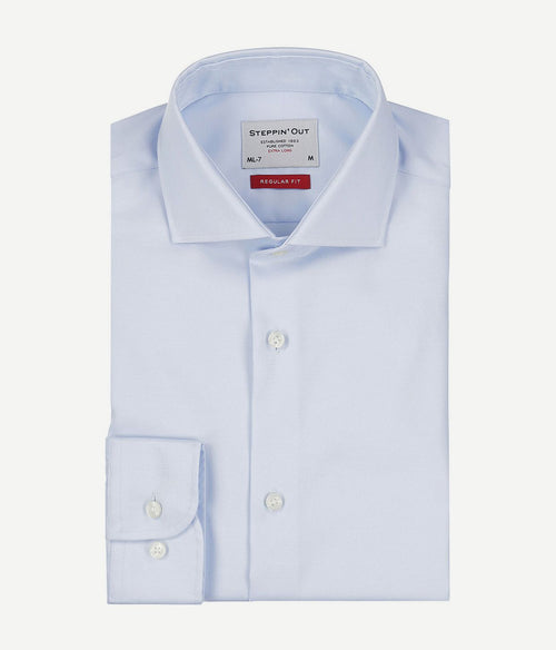 Steppin' Out overhemd twill extra lange mouw lichtblauw | Regular-fit