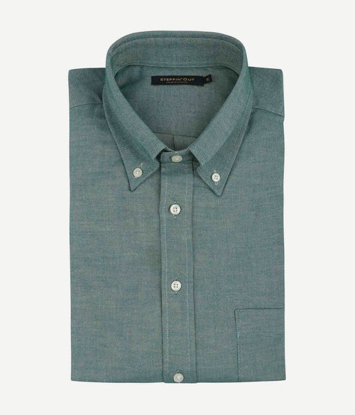 Steppin' Out overhemd twill groen | Regular-fit