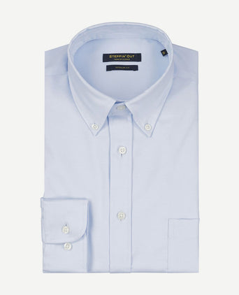 Overhemd twill lichtblauw