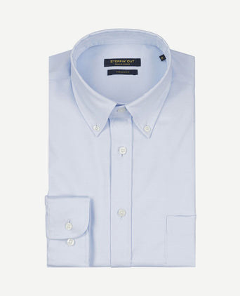 Overhemd twill lichtblauw