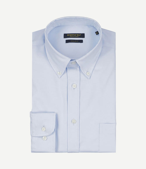 Overhemd twill lichtblauw