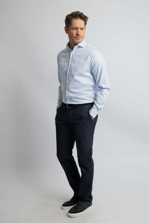 Steppin' Out overhemd twill lichtblauw | Regular-fit