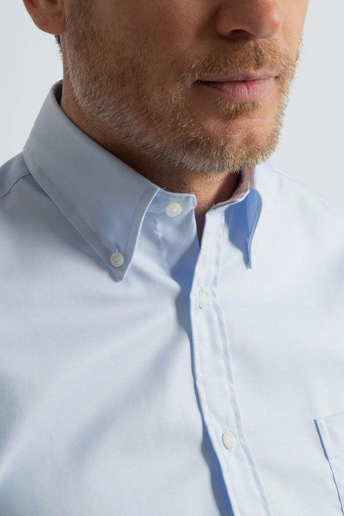 Overhemd twill lichtblauw