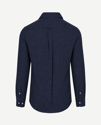 Overhemd twill donkerblauw