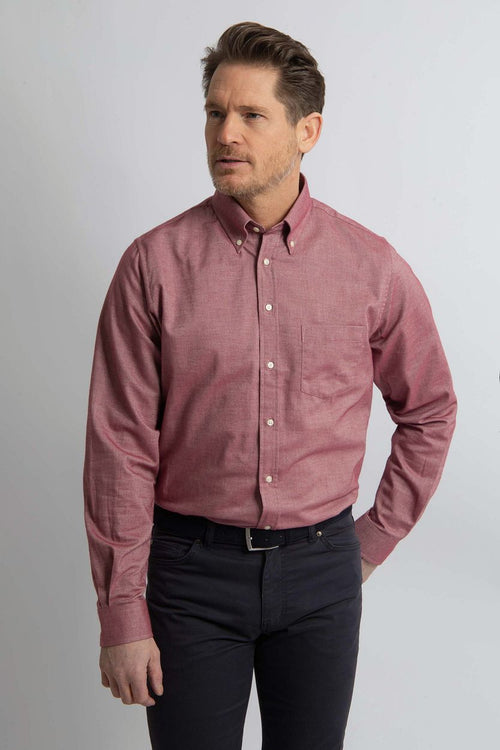 Steppin' Out overhemd twill rood | Regular-fit