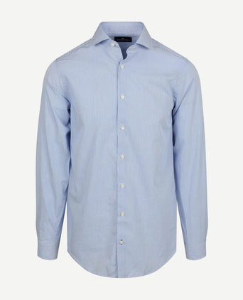 Overhemd twill streep lichtblauw