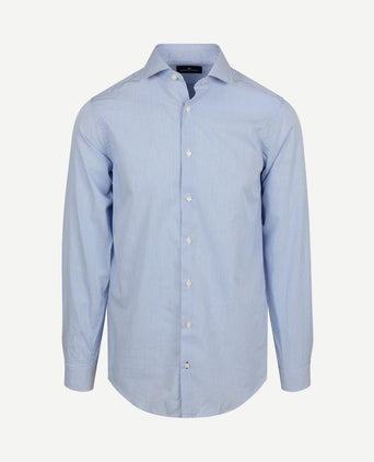 Overhemd twill streep lichtblauw