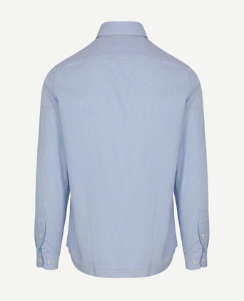 Overhemd twill streep lichtblauw
