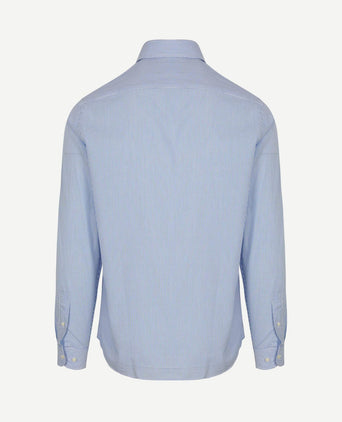 Overhemd twill streep lichtblauw