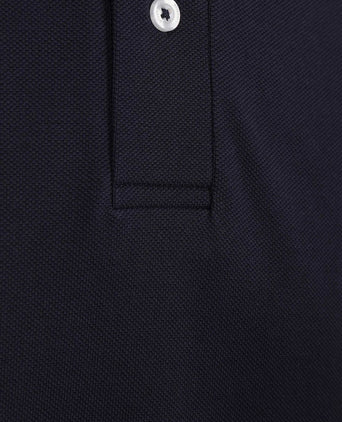 Longsleeve polo piqué classic donkerblauw