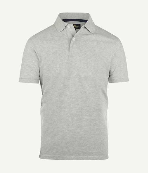 Steppin' Out polo piqué klassiek melange grijs | Regular-fit