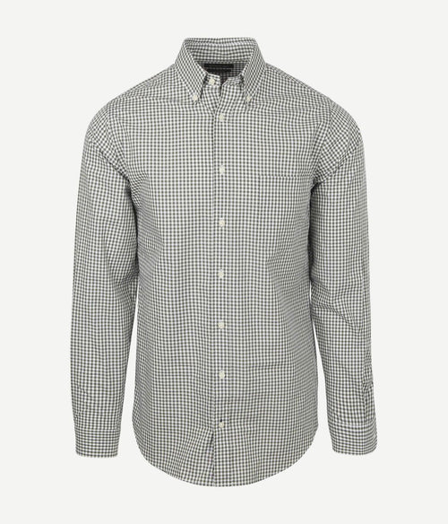 Poplin overhemd ruit groen