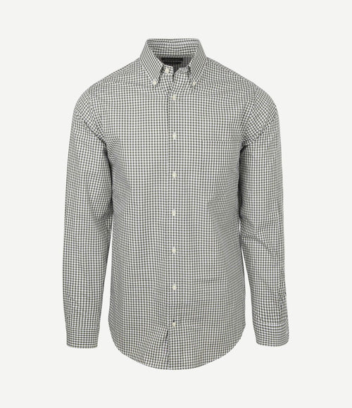 Poplin overhemd ruit groen
