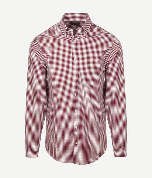 Poplin overhemd ruit rood