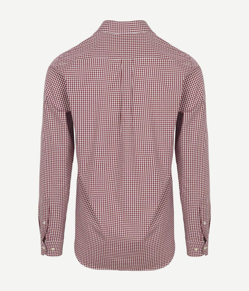 Poplin overhemd ruit rood